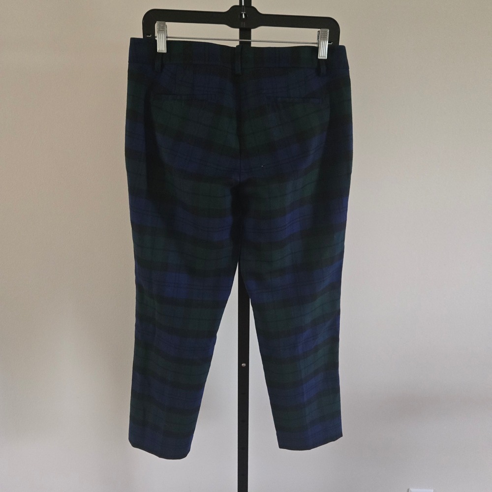J. Crew Black Watch Tartan Plaid Stretch Wool Blend Capri Pants Trouser Size 4